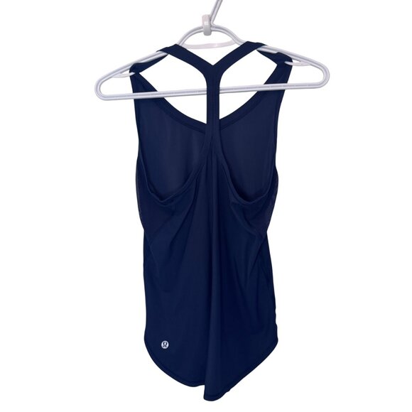 Lululemon navy blue racerback V-neck tank top size M - Picture 3 of 4
